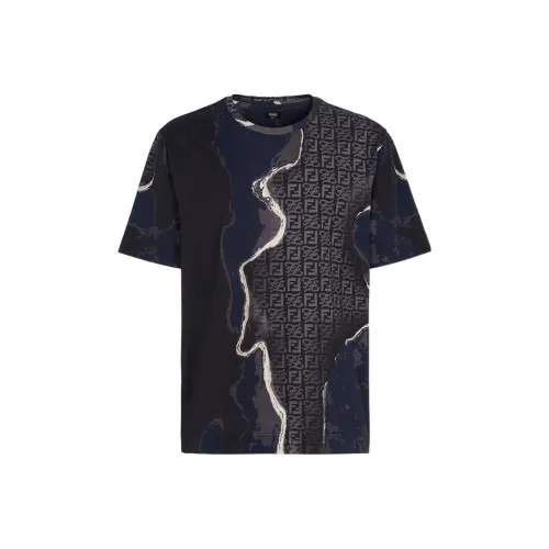 FENDI SS22 Рукав с оборванным плечом T-рубашка Мужская Черная