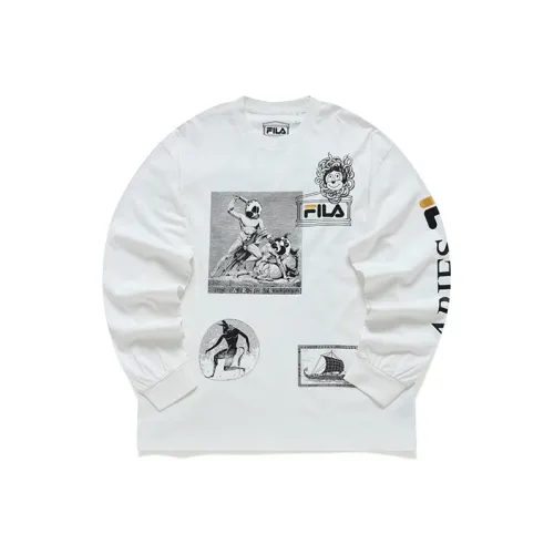 FILA FUSION ARIES Коллекция Сотрудничества Стандартная Белая Унисекс Футболка