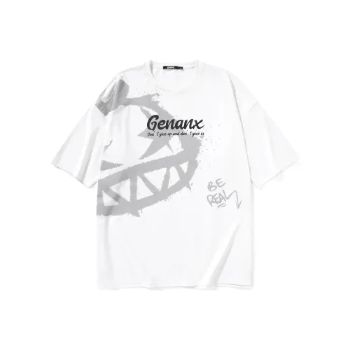 GENANX Прямой крой рукав длиной до локтя рубашка унисекс