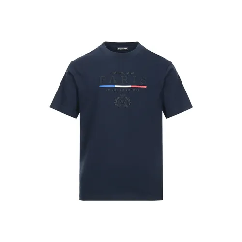 Balenciaga Темно-синие мужские футболки T
