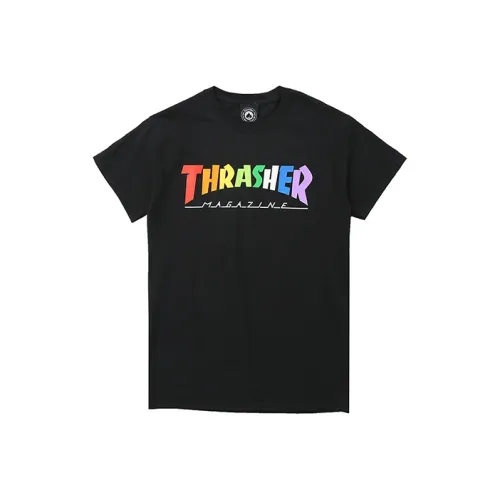 Thrasher Прямой крой T-рубашка версия для США унисекс черный