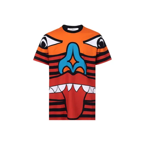 GIVENCHY Вишня Красный Многоцветный Мужской T-Рубашки