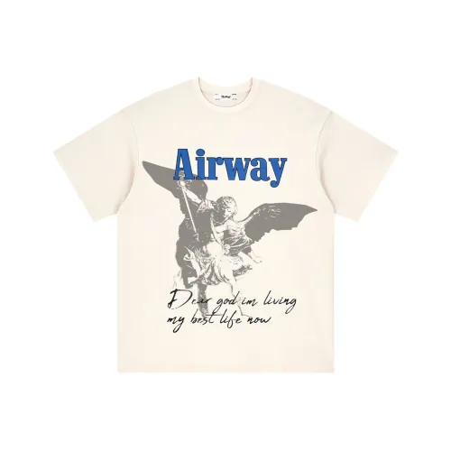 AIRWAY Прямой крой T-рубашка Унисекс Абрикос