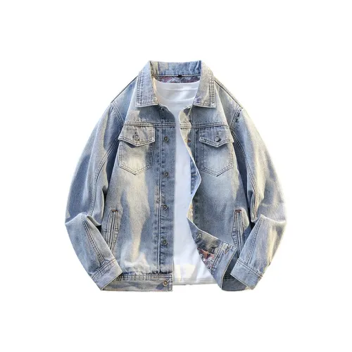 SONGXIER Denim Jacket Unisex Light Blue SONGXIER Деним Куртка Унисекс Светло-Синий