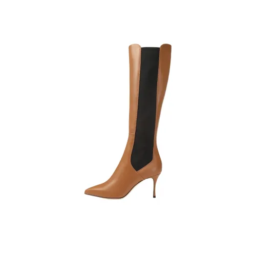 SERGIO ROSSI Godiva Колено Высокие сапоги 7,5 см Женские Коричневый