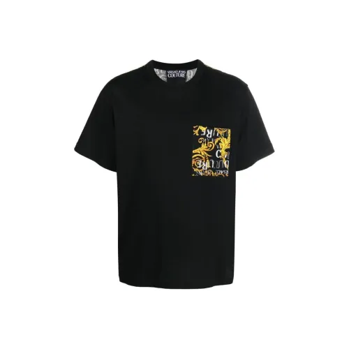 VERSACE JEANS COUTURE Мужские черные футболки