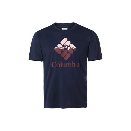 Коллаборация Columbia Синий Мужской T-Рубашки