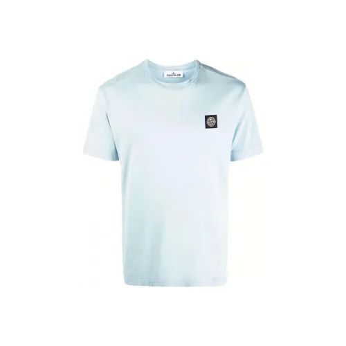 Stone Island Светло-Синие Мужские T-Рубашки