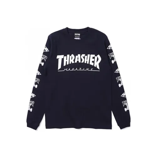 Thrasher T-Shirt Японская версия Унисекс Синий