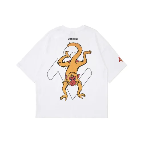 WOOKONG Прямой крой T-рубашка Унисекс Белый