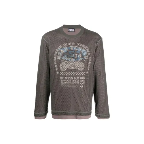 DIESEL Коричневый Мужской T-Рубашки