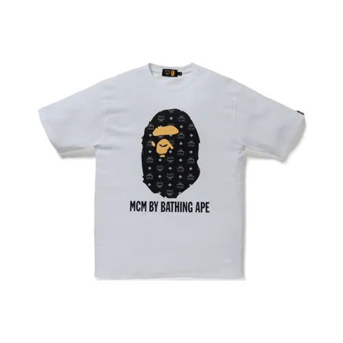 A BATHING APE x MCM Ape Head Series T-Shirt Мужской Белый