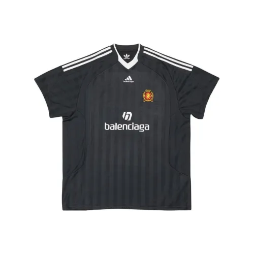 Balenciaga x Adidas Реглан с длинным рукавом мужская футболка черная стандартная посадка