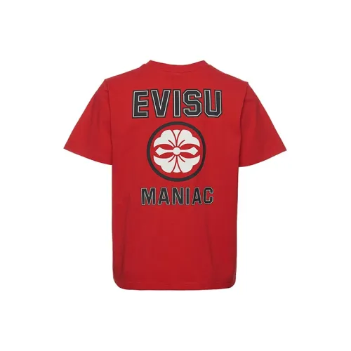 EVISU SS19 Прямой крой T-рубашка Мужская Красная