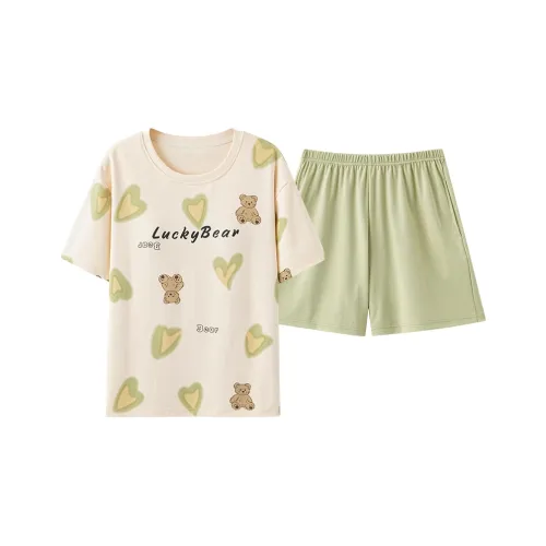 Пижамный комплект Cotton Gene женский бежевый желтый