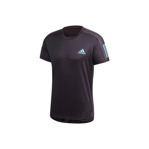 Adidas Комплект с короткими рукавами Беговая футболка Мужская Черная