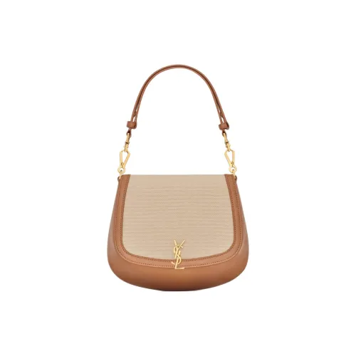 SAINT LAURENT Хлопок Плечевая сумка Женская Песочный Коричневый Умбра