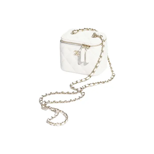 CHANEL Яркий Телячья кожа Одно плечо Сумка через плечо Маленькая Женская Белая