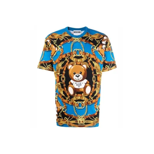 MOSCHINO Мужские синие футболки