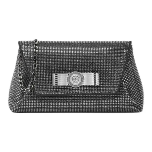 VERSACE Medusa Вискоза Конверт Сумка Одно Плечо Через Плечо Клатч Женский Черный