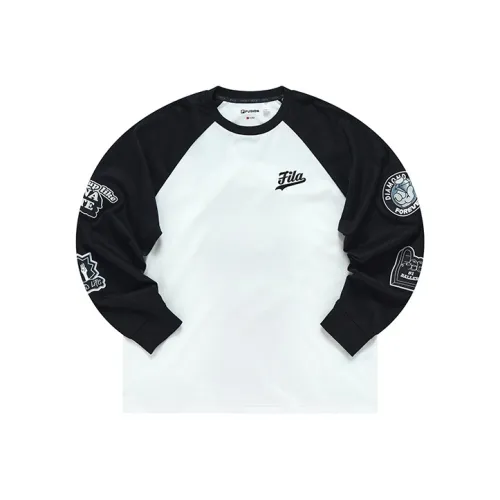 FILA FUSION Реглан рукав T-рубашка Мужская Белая