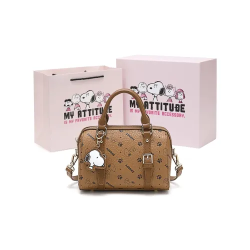 SNOOPY PU (полиуретан) Сумка через плечо Стандартная Женская Коричневая
