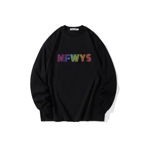 NFWYS Длинный рукав Т-рубашка Унисекс Черный