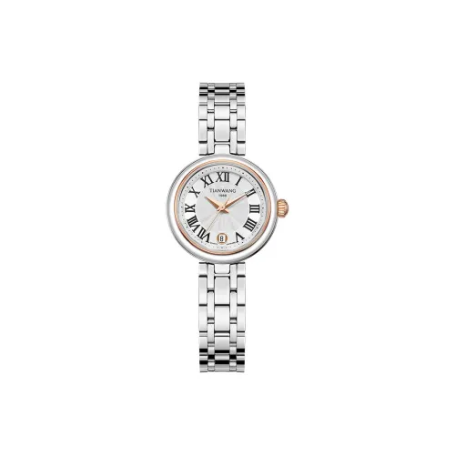 TIANWANG Кварцевый механизм ремешок из нержавеющей стали женские часы белый циферблат