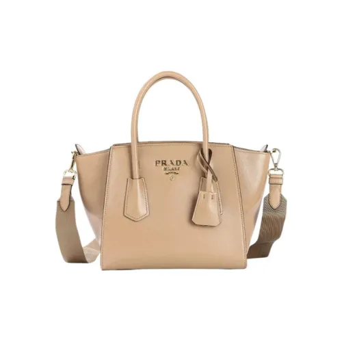 PRADA Телячья кожа Тоут Сумка Сумка для покупок Сумка через плечо Сумка Женская Бежевая