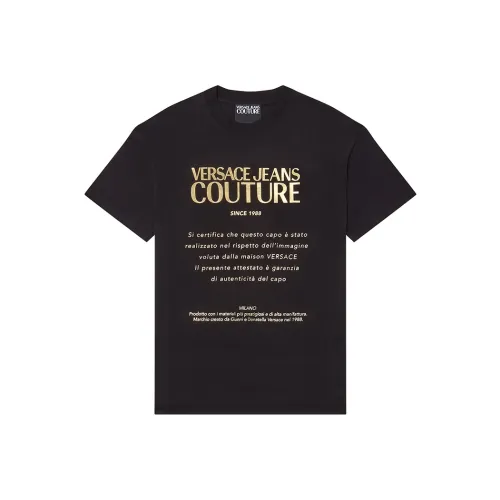 VERSACE JEANS COUTURE Мужские черные футболки