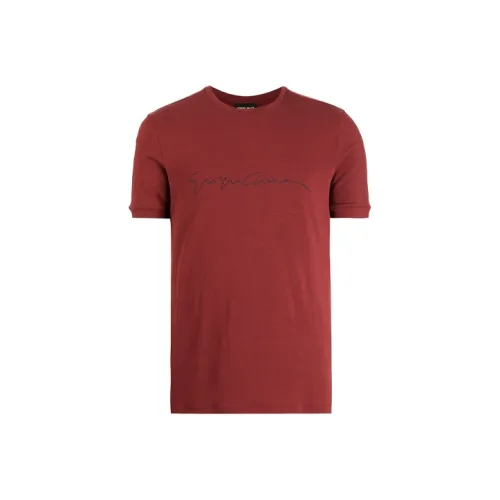 GIORGIO ARMANI Red Men's T-Shirts GIORGIO ARMANI Красные Мужские Футболки