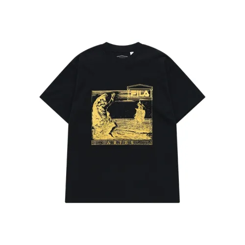 FILA FUSION X ARIES Коллекция Сотрудничества T-рубашка Унисекс Темно-черный