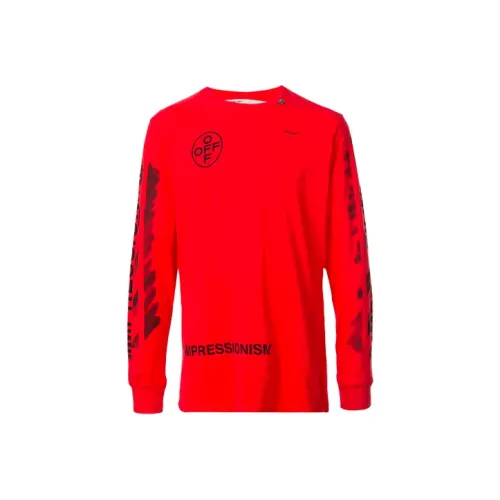 Off Белый SS21 Красный Мужская T-рубашка