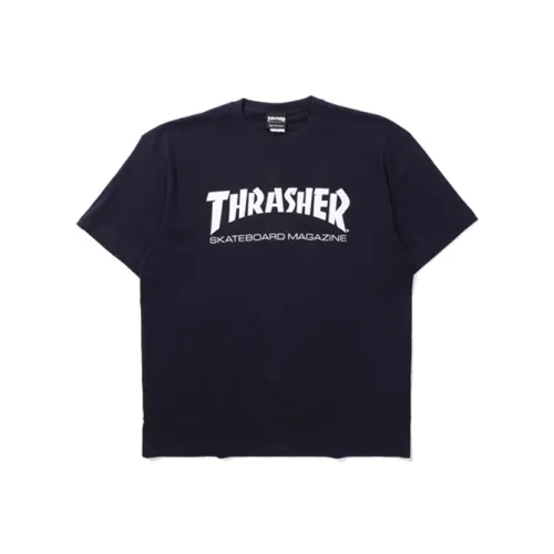 Thrasher T-Shirt Японская версия Унисекс Темно-синий