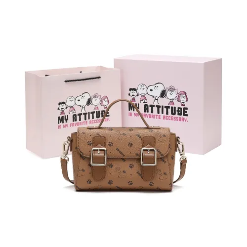 SNOOPY PU (полиуретан) Сумка через плечо Стандартная Женская Коричневая