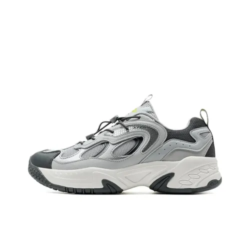 XTEP Нескользящий Легкий Низкий Топ Толстая подошва Мужские Серый Серебряный Белый