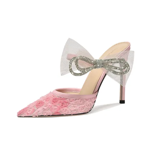 Lily Wei Резиновая подошва противоскользящие домашние тапочки для женщин розовые