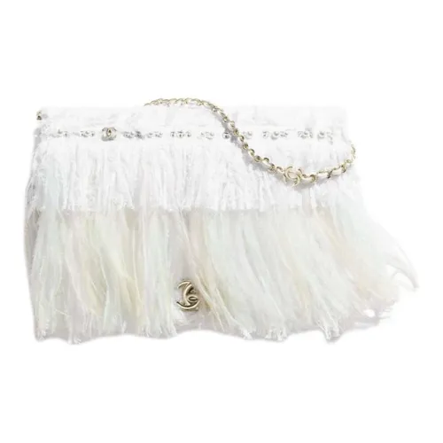 CHANEL Твид Ручная Сумка на плечо Женская Белая