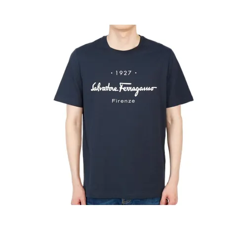 FERRAGAMO SS22 T Рубашка Мужская Морской Синий