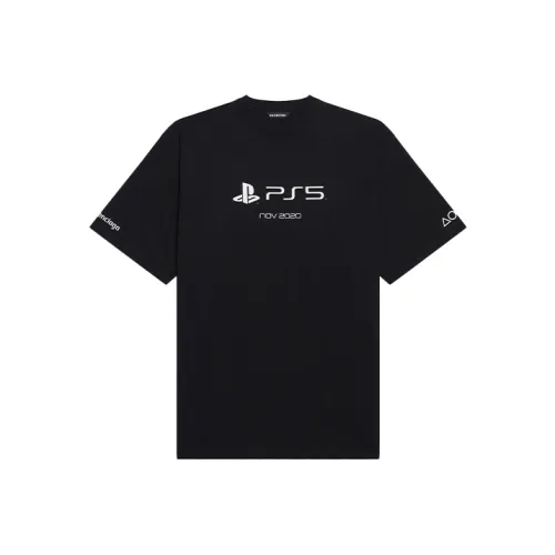 Balenciaga x PlayStation совместная футболка свободного кроя унисекс черная
