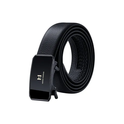 HLA Ремни из коровьей кожи мужские черные ширина 3,5 см