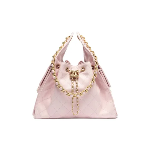 CHANEL 25Bag Рельефная Телячья Кожа Хобо Сумка Плечевая Сумка Маленькая Сумка для Женщин Светло-Розовая