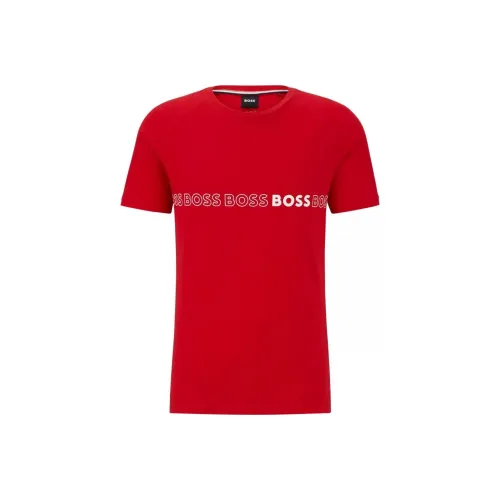 Hugo Boss Red Men's T-Shirts Hugo Boss Красные Мужские Футболки