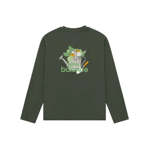 New Balance Т-рубашка с рукавом-трубкой мужская армейский зеленый