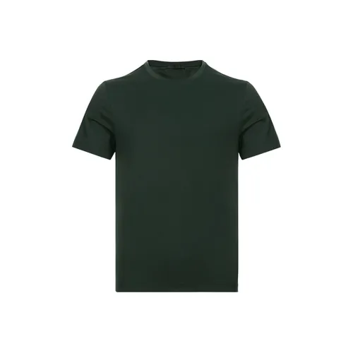 PRADA Мужские T-рубашки темно-зеленого цвета