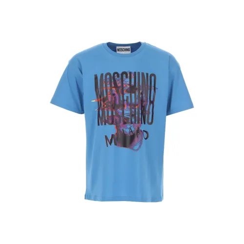 MOSCHINO Мужские синие футболки