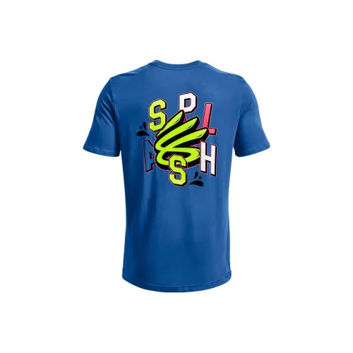 Under Armour Curry Cyber Blue Мужская футболка с коротким рукавом