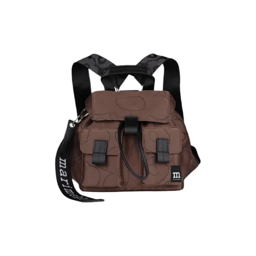 MARIMEKKO Ткань Рюкзак Маленький Женский Коричневый и Черный