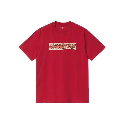 Carhartt WIP Red Men's T-Shirts Кархартт WIP Красный Мужские Футболки