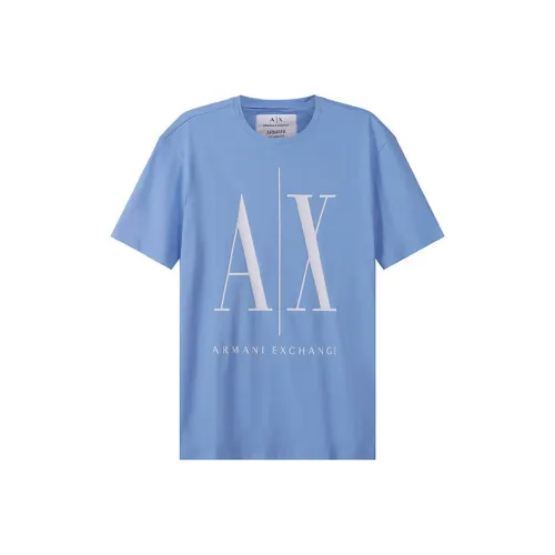 ARMANI EXCHANGE Светло-синие мужские футболки T